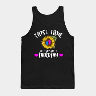 Sunflower First Time Mommy Est 2020 Shirt Mother's Day Gift Tank Top